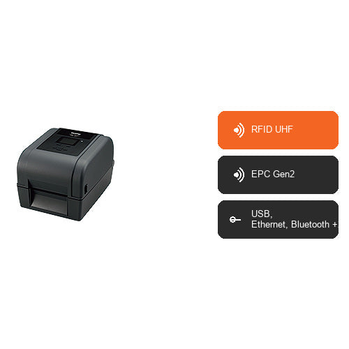 Características del equipo rfid Brother TD-4650 TD4650TNWBRZ1: RFID UHF, EPC Gen2, USB, Ethernet, Bluetooth +2