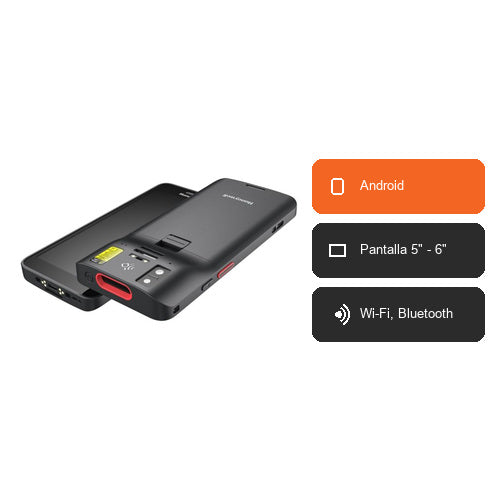 Características del terminal de mano Honeywell CT37 negro CT37-X0N-50S10DG: Android, Pantalla 5" - 6", Wi-Fi, Bluetooth