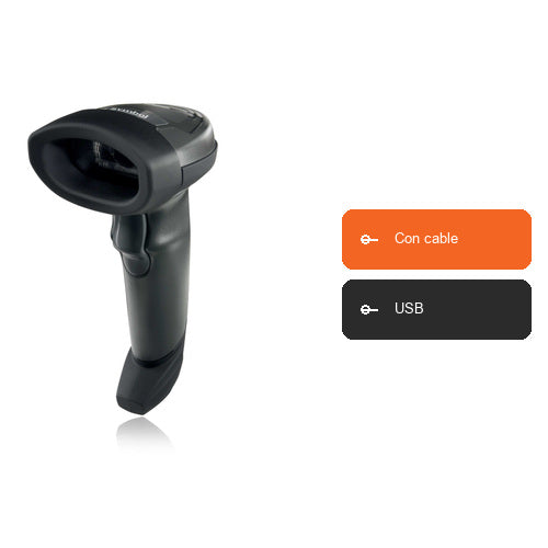 Características del lector de códigos de barras Zebra KITLI2208 LI2208-SR7U2100AZW: Con cable, USB