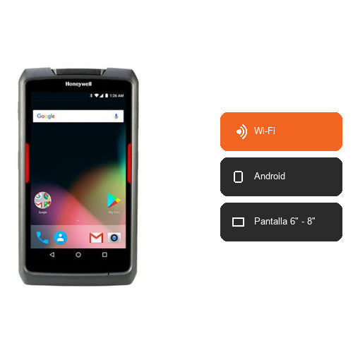 Características del terminal de mano Honeywell EDA71 EDA71-1-B741EAGOK: Wi-Fi, Android, Pantalla 6" - 8"
