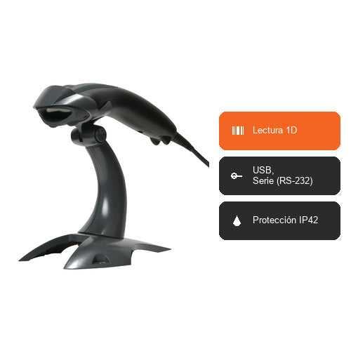 Características del lector de códigos de barras Honeywell 1200G negro 1200G-2: Lectura 1D, USB, Serie (RS-232), Protección IP42