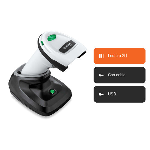 Características del lector de códigos de barras Zebra DS2278 DS2278-HC0000BZZRW: Lectura 2D, Con cable, USB