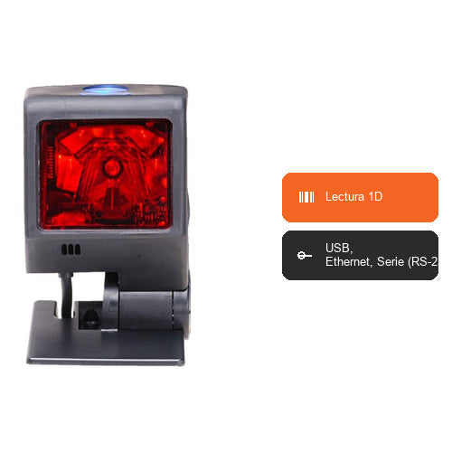 Características del lector de códigos de barras Honeywell MS3480 MK3480-30A38: Lectura 1D, USB, Ethernet, Serie (RS-232)