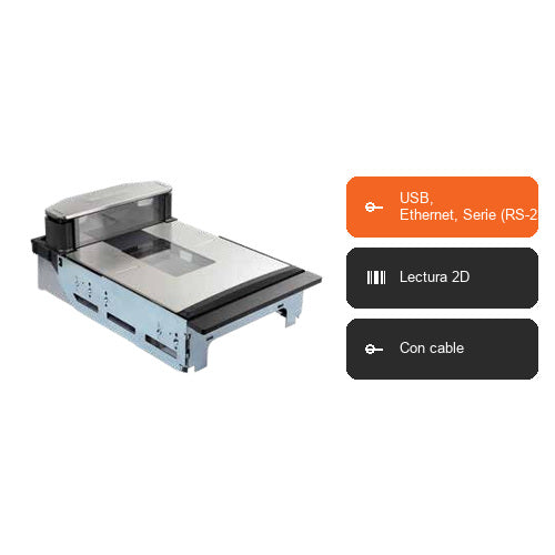 Características del lector de códigos de barras Datalogic MAGELLAN 9900I 99101001000-004520: USB, Ethernet, Serie (RS-232), Lectura 2D, Con cable