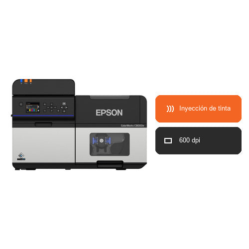 Características de la impresora de etiquetas Epson C8000E C31CL02102MK: Inyección de tinta, 600 dpi