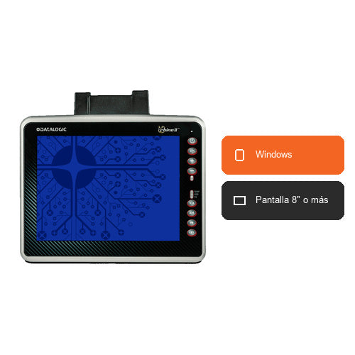 Características del terminal de mano Datalogic RHINO II 94R521225: Windows, Pantalla 8" o más
