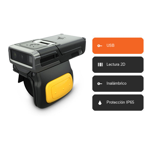Características del lector de códigos de barras Zebra RS5100 RS51C0-LBSNWR: USB, Lectura 2D, Inalámbrico, Protección IP65