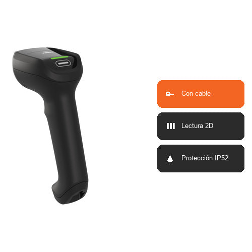 Características del lector de códigos de barras Zebra DS8208 DS8208-SR50004VZR9: Con cable, Lectura 2D, Protección IP52