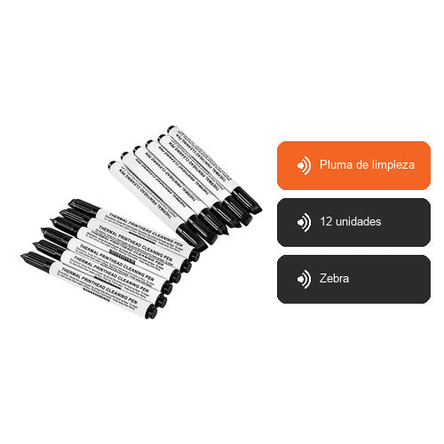 Características de Zebra Pluma de limpieza 105950-035: Pluma de limpieza, 12 unidades, Zebra