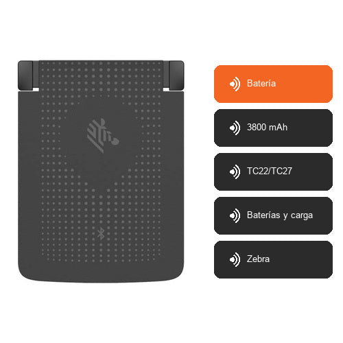 Características de Zebra Batería BTRY-TC2L-2XMAXX-01: Batería, 3800 mAh, TC22/TC27, Baterías y carga, Zebra