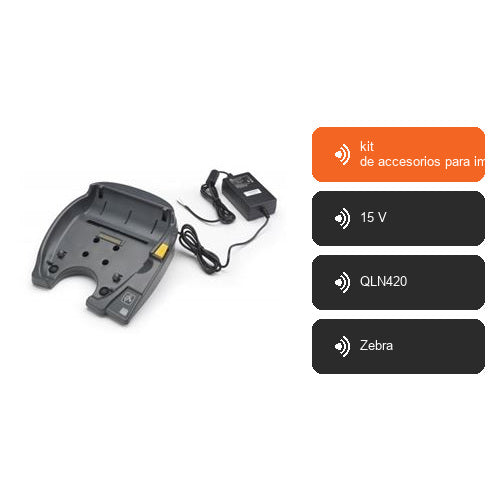 Características de Zebra kit de accesorios para impresora P1050667-026: kit de accesorios para imp, 15 V, QLN420, Zebra