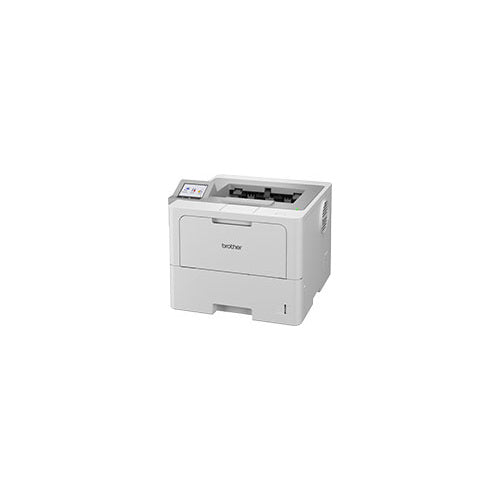 Detalle de la impresora de etiquetas Brother HL-L6410DN con su zona de trabajo