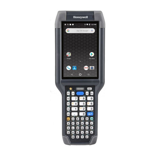 Detalle del terminal de mano Honeywell CK65 con su zona de trabajo
