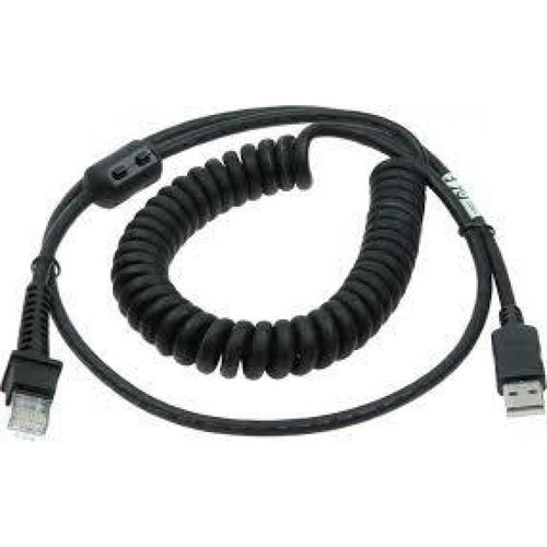 Datalogic Cable de transferencia de datos - CABLE USB TIPO ATPUW COILED 2.4M BLK 2.4M BLK - SKU:90A052285
