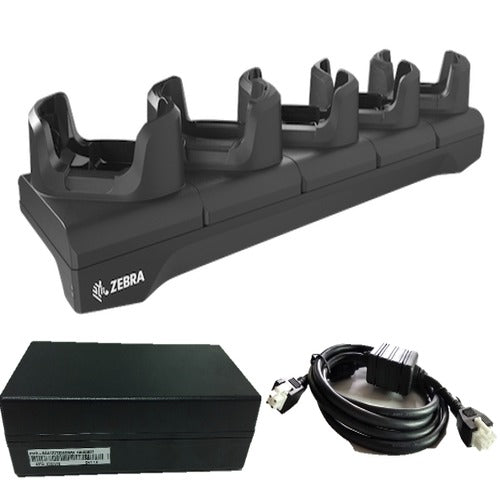 Zebra Base - TC73/TC78 BASE DE CARGA DE CARGA DE 5 RANURAS CON CUÑA Y FUENTE DE ALIMENTACIÓN - SKU:CRD-NGTC7-5SC5D