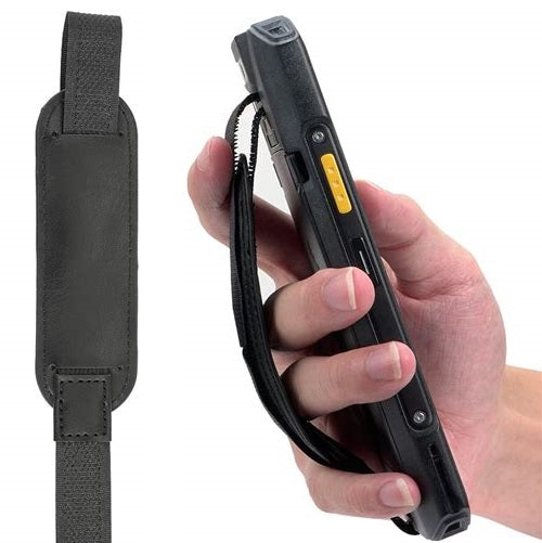 Detalle lateral de la correa de mano Zebra SG-TC2L-HSTRP1-01 instalada en TC22/TC27