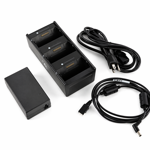 Base Zebra de tres bahías ZQ600 ZQ500 QLn optimiza energía en impresoras portátiles SKU SAC-MPP-3BCHGEU1-01 projit.es