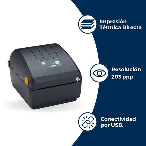 Zebra impresora de códigos de barras con función peel para procesos de almacén y envíos SKU ZD22042-D1EG00EZ projit.es