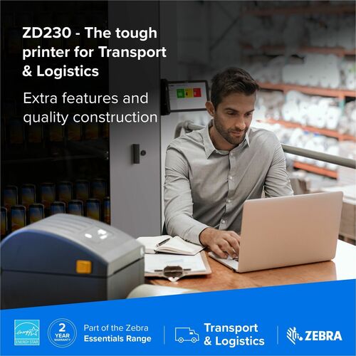 Dispositivo Zebra ZD230 enfocado a emisión de recibos y etiquetas en entorno comercial con flujo de trabajo diario SKU ZD23042-D2EG00EZ projit.es