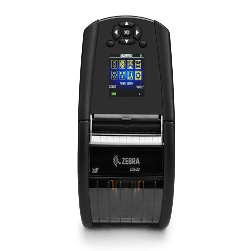 Zebra ZQ620 Plus con batería y accesorios (vista lateral)