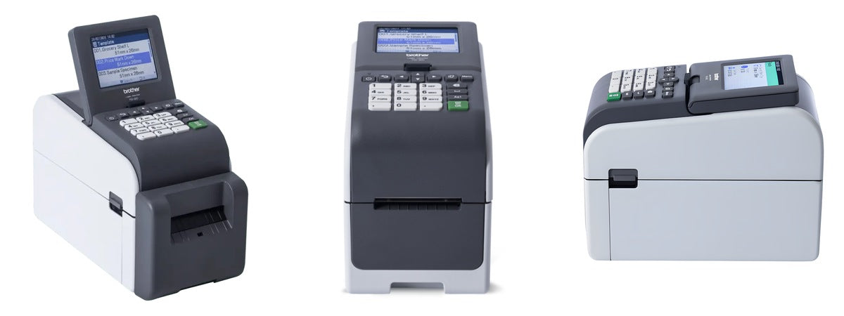 Imagen de la familia Brother TD-2350DSA con sus equipos