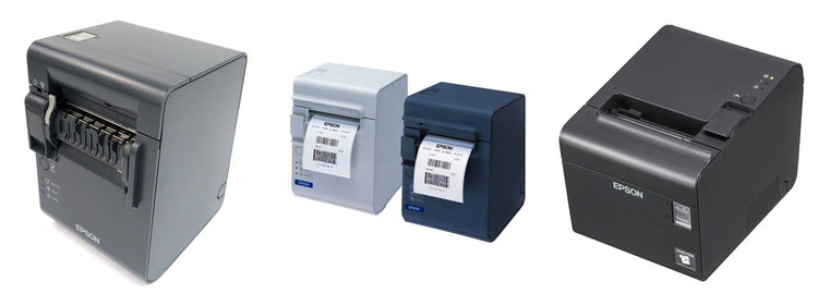 Imagen de la familia Epson TM-L90LF con sus equipos