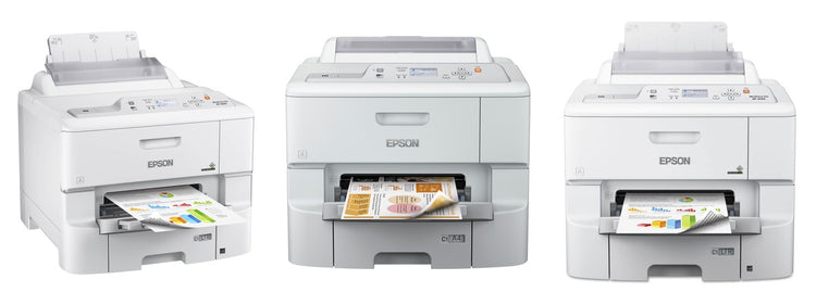 Imagen de la familia Epson WorkForce Pro WF-6090 con sus equipos