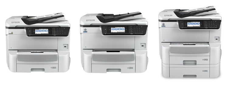 Imagen de la familia Epson WorkForce Pro WF-C8690 con sus equipos
