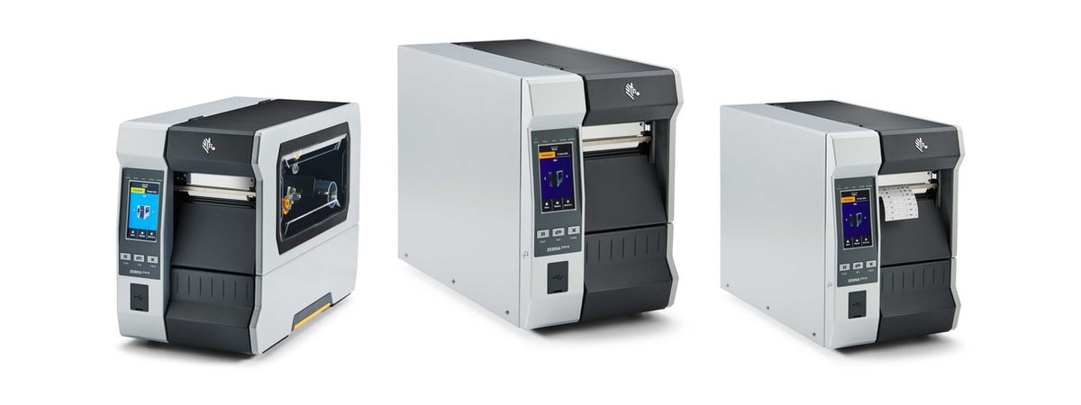 Imagen de la familia Zebra ZT610 con sus equipos