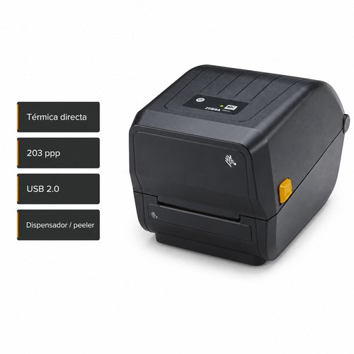 Impresora Zebra ZD230 DT ZD23042-D1EG00EZ de 203 ppp con USB y dispensador peeler