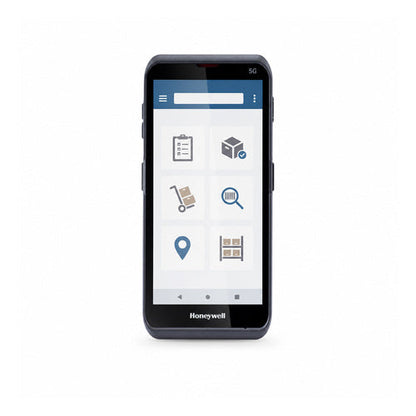 Terminal de mano Honeywell EDA57 EDA57-11BE81H21RK en uso sobre fondo blanco