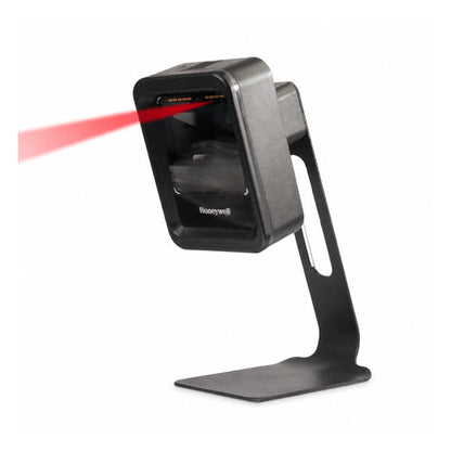 Lector de códigos de barras Honeywell 7680G negro 7680GSR-2USB-1-R en uso sobre fondo blanco
