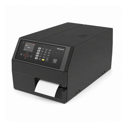 Impresora de etiquetas Honeywell PX45A PX45A00000000200 en uso sobre fondo blanco