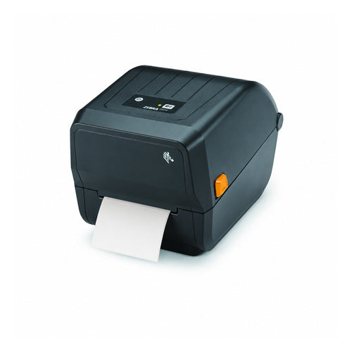 Impresora de etiquetas Zebra ZD230 ZD23042-30EG00EZ en uso sobre fondo blanco