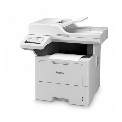 Impresora de etiquetas Brother MFC-L6710DW MFCL6710DWRE1 en uso sobre fondo blanco