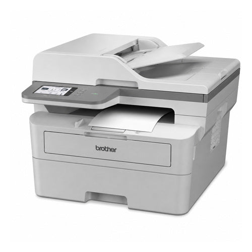 Impresora de etiquetas Brother MFC-L2960DW MFCL2960DWRE1 en uso sobre fondo blanco