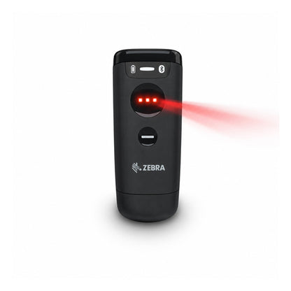 Lector de códigos de barras Zebra CS6080 negro CS6080-SR400004QVW en uso sobre fondo blanco