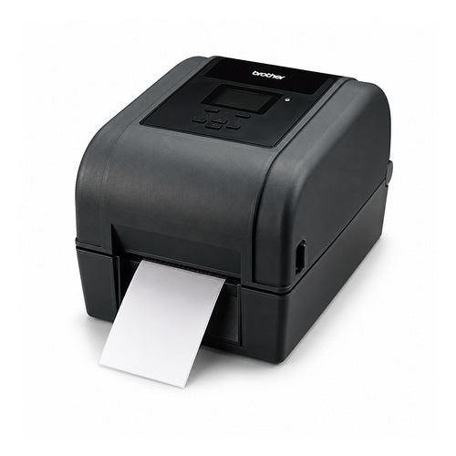 Impresora de etiquetas Brother TD-4750 TD4750TNWBRZ1 en uso sobre fondo blanco