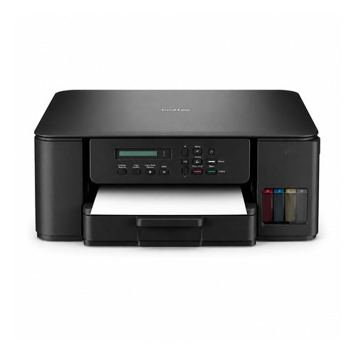 Impresora de etiquetas Brother DCP-T580DW DCPT580DWRE1 en uso sobre fondo blanco