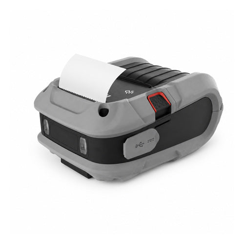 Impresora de etiquetas Honeywell RP4F RP4F0000D22 en uso sobre fondo blanco