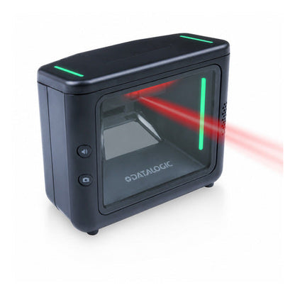 Lector de códigos de barras Datalogic MAGELLAN 3670VSI M3670-010200 en uso sobre fondo blanco