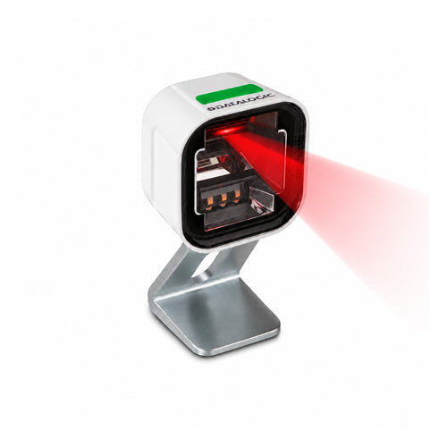 Lector de códigos de barras Datalogic MAGELLAN 1500I negro MG1501-102B0-0200 en uso sobre fondo blanco