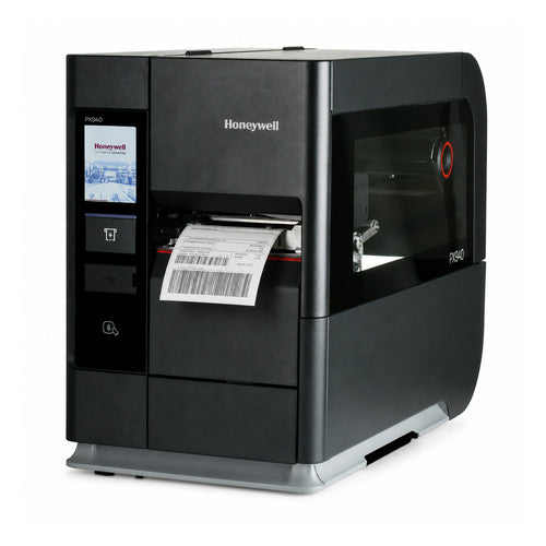 Impresora de etiquetas Honeywell PX94 PX940V30100061200 en uso sobre fondo blanco