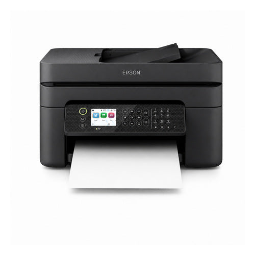 Impresora de etiquetas Epson WF-2950DWF C11CK62402 en uso sobre fondo blanco