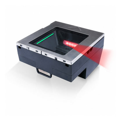 Lector de códigos de barras Datalogic MAGELLAN 3770HSI M3771-010210-00604 en uso sobre fondo blanco
