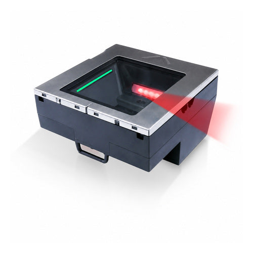 Lector de códigos de barras Datalogic MAGELLAN 3770HSI M3771-010210-00604 en uso sobre fondo blanco