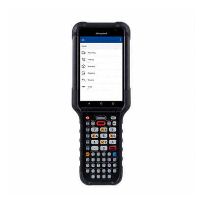 Terminal de mano Honeywell CK67 CK67-X1N-57S1D0G en uso sobre fondo blanco