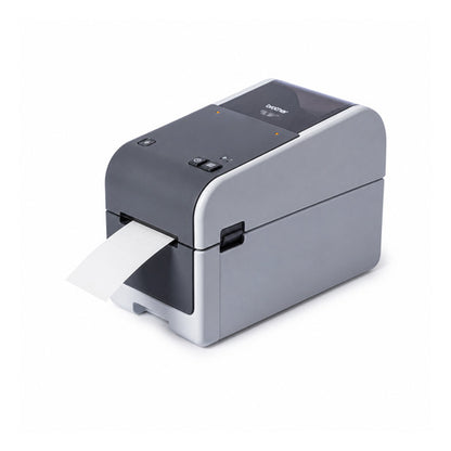 Impresora de etiquetas Brother TD-2310D TD2310D203Z1 en uso sobre fondo blanco