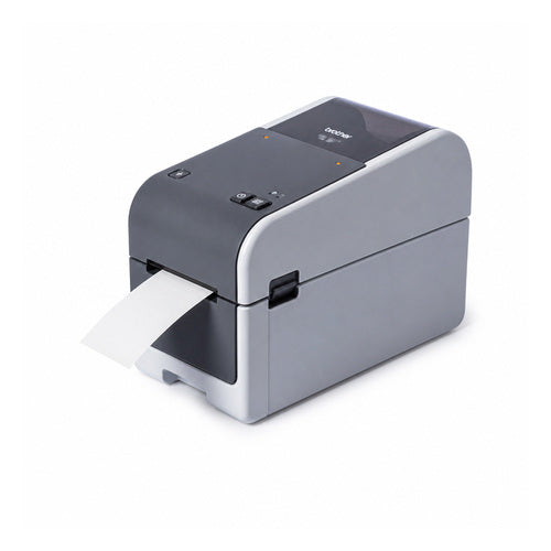 Impresora de etiquetas Brother TD-2310D TD2310D203Z1 en uso sobre fondo blanco