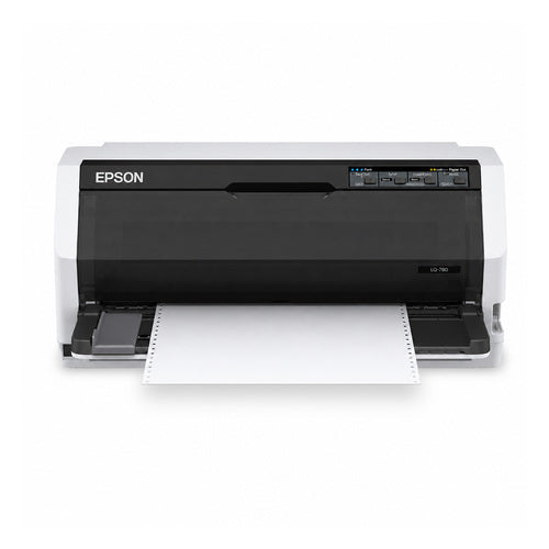 Impresora de etiquetas Epson LQ-780 C11CJ81401 en uso sobre fondo blanco